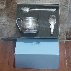 Polished Baby Cup and Spoons 3 Pieces Gift Set Marked Pewter Web 1172